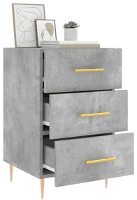 vidaXL Κομοδίνο Γκρι Σκυροδέματος 40x40x66 εκ. από Επεξεργασμένο Ξύλο