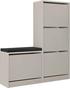 Παπουτσοθήκη Dude Megapap χρώμα sandstone 104,8x26x118,5εκ.