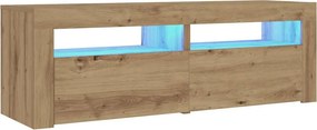 vidaXL Κομοδίνα με LED 2 τεμ. τεχνίτης Δρυς 60 x 35 x 40 εκ.