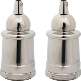 vidaXL Λαμπτήρες 2 τεμ Σατινέ Νικέλιο E27