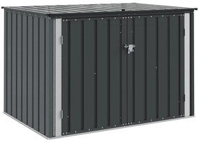 vidaXL Κουτί αποθήκευσης κήπου Μαύρο 151,5 x 107 x 100 εκ. Ατσάλι