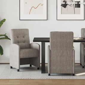 vidaXL Καρέκλες Φαγητού με Ρόδες με τροχούς 2 pcs Γκρι 57 x 67 x 98 εκ