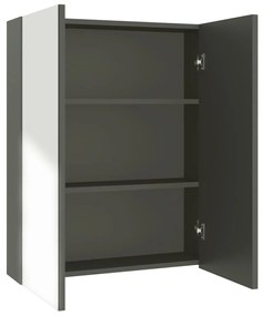 vidaXL Ντουλάπι Μπάνιου με Καθρέφτη Γκρι 60 x 15 x 75 εκ. από MDF