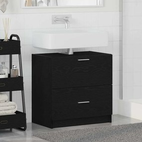 vidaXL Ντουλάπι Νεροχύτη Μαύρη Οξυά 59 x 37 x 59 cm Επεξεργασμένο ξύλο