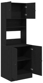 vidaXL ντουλάπι κουζίνας  σε μαύρη δρυ 60x50x180 εκ., φτιαγμένο από ξύλο.