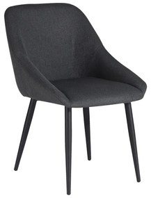 320-000018 Καρέκλα Putos pakoworld ανθρακί ύφασμα-πόδι μαύρο μέταλλο 56x63.5x82εκ METAL - FABRIC - PLYWOOD 12mm-  FOAM ANTHRACITE - BLACK, 1 Τεμάχιο