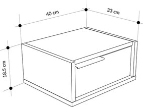 Κομοδίνο επιτοίχιο Eco Megapap χρώμα sandstone - light oak 40x33x18,5εκ.