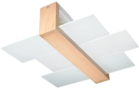 Sollux Φωτιστικό οροφής Feniks 2,ξύλο, γυαλί,2xE27/60w