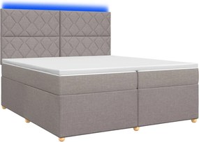 vidaXL Κρεβάτι box spring με στρώμα Taupe 200 x 200 cm Ύφασμα