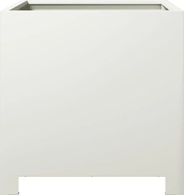 vidaXL Ζαρντινιέρα Λευκή 40 x 40 x 40 εκ. από Ατσάλι