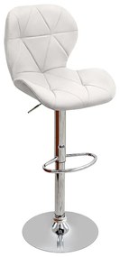 Σκαμπό μπαρ Dolores Megapap με ρυθμιζόμενο ύψος PU λευκό - βάση χρωμίου 45,5x38x89/109εκ.