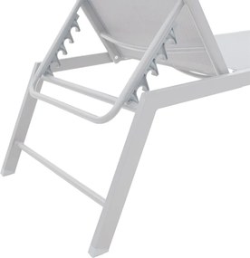 Ξαπλώστρα Kiara pakoworld αλουμίνιο λευκό-textilene μπεζ