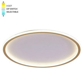 Φωτιστικό Οροφής - Πλαφονιέρα VT-2026250 LED CCT 2760lm 46W Με Διακόπτη IP20 50x4,5cm White-Gold Vito