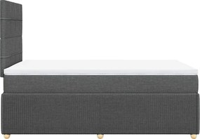 vidaXL Κρεβάτι Boxspring με Στρώμα Σκούρο Γκρι 120x200 εκ. Υφασμάτινο
