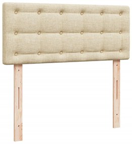 vidaXL Κρεβάτι Boxspring με Στρώμα Κρεμ 120x200 εκ. Υφασμάτινο