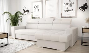 Γωνιακός καναπές April mini Eco LTHR-Leuko-Δεξιά