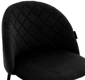 Σκαμπό bar Kudos μεταλλικό μαύρο-βελούδο μαύρο 49x47x94 εκ.