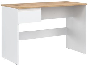 Τραπέζι γραφείου Orlando AF115, Με συρτάρια, Αριθμός συρταριών: 1, 75x115x54cm, Άσπρο, Δρυς | Epipla1.gr