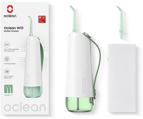 Οδοντιατρικό ντους Oclean W10, 5 λειτουργίες, 2 ακροφύσια, 200 ml, 1400 παλμοί ανά λεπτό, IPX7, USB-C, πράσινο