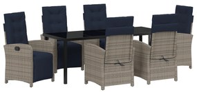vidaXL Σετ Κήπου  7 Τεμαχίων σε Γκρι Πολυ Rattan