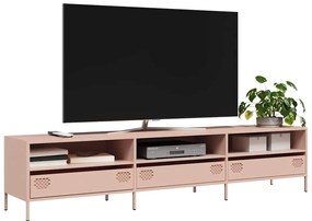 ντουλάπι τηλεόρασης vidaXL Ροζ 202x39x43,5 cm Ατσάλι ψυχρής έλασης