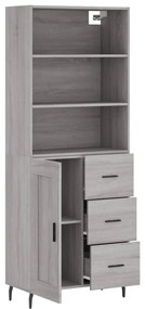 vidaXL Ντουλάπι Γκρι Sonoma 69,5 x 34 x 180 εκ. Επεξεργασμένο Ξύλο