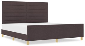 vidaXL Κρεβάτι Σκελετός Σκούρο Καφέ 180x200 εκ Υφάσματος