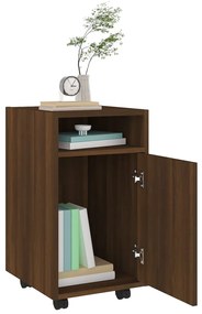 vidaXL Ντουλάπι με Ροδάκια Καφέ Δρυς 33x38x60 εκ. Επεξεργασμένο ξύλο