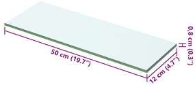 vidaXL Ράφι Πάνελ Διάφανο 50 x 12 εκ. Γυάλινο