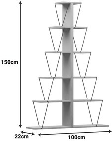 Βιβλιοθήκη mini Tars ανθρακί-μαύρο 130x22x146εκ 100x22x150 εκ.