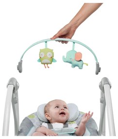 Κουνιστή Καρέκλα Ingenuity Compact Swing - Hugs &amp; Hoots Λευκό Γκρι