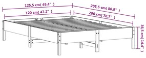 ΠΛΑΙΣΙΟ ΚΡΕΒΑΤΙΟΥ ΛΕΥΚΟ 120 X 200 ΕΚ. ΑΠΟ ΜΑΣΙΦ ΞΥΛΟ ΠΕΥΚΟΥ 842703