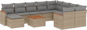 vidaXL Patio Sofa Set 11-θέσια Μικτό μπεζ