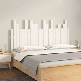 vidaXL Κεφαλάρι Τοίχου Λευκό 146,5x3x80 εκ. από Μασίφ Ξύλο Πεύκου
