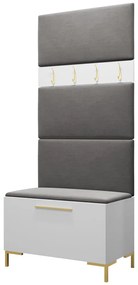Σετ διαδρόμου Hartford F102, 196x84x46cm, 32 kg, Άσπρο, Ταπισερί, Πλαστικοποιημένη μοριοσανίδα, Εντοιχισμένη, Τοίχου | Epipla1.gr