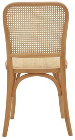 Καρέκλα Kalliope φυσικό ξύλο οξιάς-φυσικό rattan 45x50x89εκ 45x50x89 εκ.