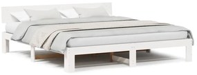 vidaXL Σκελετός Κρεβατιού Λευκό 180 x 200 cm Μασίφ ξύλο πεύκου