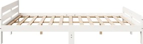 vidaXL Σκελετός Κρεβ. Χωρίς Στρώμα Λευκό 180x200 εκ Μασίφ Πεύκο