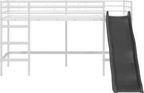 vidaXL Κουκέτα για παιδιά με τσουλήθρα Άσπρο και Ανθρακί