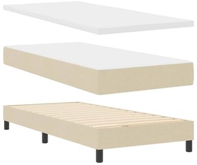 vidaXL Κρεβάτι box spring με στρώμα με στρώμα Κρεμ 100 x 200 cm ύφασμα