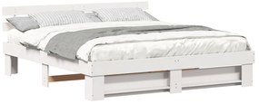 vidaXL Σκελετός Κρεβατιού Λευκό 180 x 200 εκ. Μασίφ ξύλο πεύκου