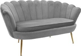 Καναπές 2θέσιος Daimon pakoworld βελούδο γκρι 134x70x77εκ