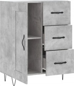 vidaXL Ντουλάπι Γκρι Σκυροδέματος 69,5x34x90 εκ. Επεξεργασμένο Ξύλο