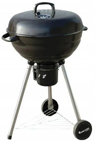 Ψησταριά κάρβουνου MasterGrill MG910, 46 cm, Εμαγιέ ατσάλι, Συλλέκτη στάχτης, 2 Ροδάκια, Μαύρο/Inox