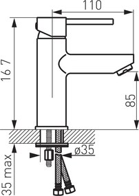 Ferro Fiesta BFI2 - Μπαταρία νιπτήρα χρωμέ