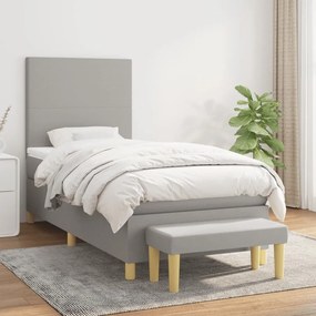 ΚΡΕΒΑΤΙ BOXSPRING ΜΕ ΣΤΡΩΜΑ ΑΝΟΙΧΤΟ ΓΚΡΙ 80X200 ΕΚ. ΥΦΑΣΜΑΤΙΝΟ 3136949