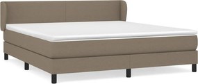 vidaXL Κρεβάτι Boxspring με Στρώμα Taupe 180x200 εκ. Υφασμάτινο