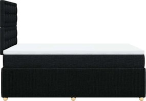 vidaXL Κρεβάτι Boxspring με Στρώμα Μαύρο 120x190 εκ. Υφασμάτινο