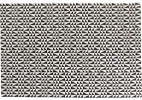 Δερμάτινο Χαλί Zigzag Ασπρόμαυρο 240x170x2εκ - Μαύρο