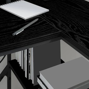 vidaXL Γραφείο Μαύρη Οξυά 120 x 79 x 86,5 εκ. Επεξεργασμένο ξύλο